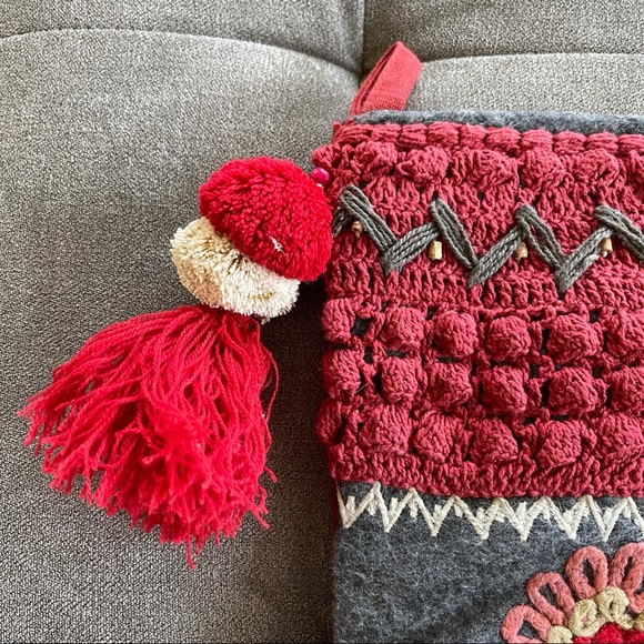 World Market embroidered boho Christmas stocking - Picture 3 of 5